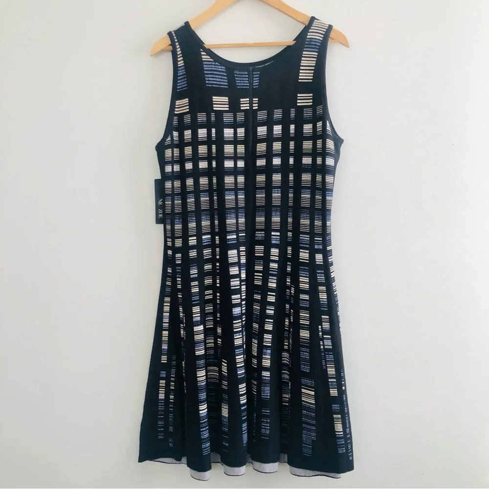 NIC+ZOE Black and Gray Striped Midi Dress NWT - Picture 14 of 15